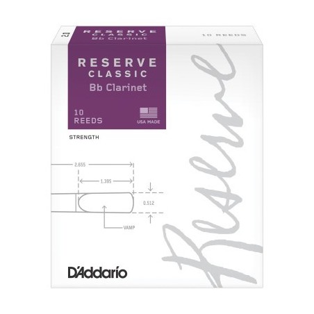 Caja 10 cañas D'ADDARIO Reserve Classic para Clarinete