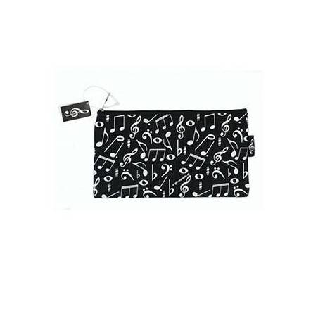 Estuche Plano Notas Blanco y Negro 