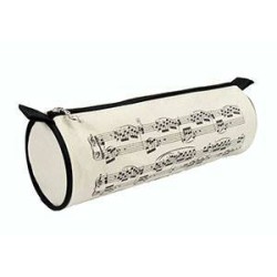 Estuche Redondo Pentagrama Blanco 