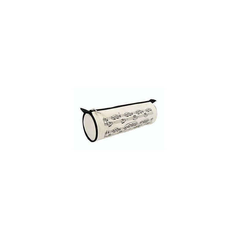 Estuche Redondo Pentagrama Blanco 