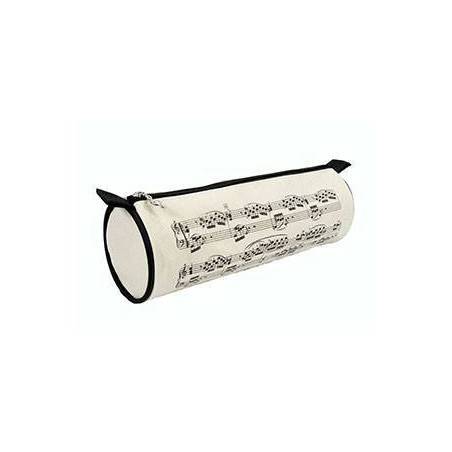 Estuche Redondo Pentagrama Blanco 
