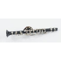 Pin Clarinete Negro y Llaves Plateadas