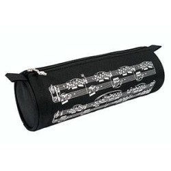 Estuche redondo pentagrama negro