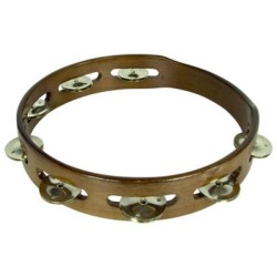 Pandereta Sencilla 25Cm S/Parche Nogal Stf5050
