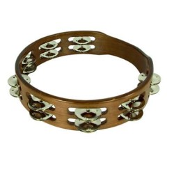 Pandereta Doble 25 Cm S/Parche Nogal Stf5055