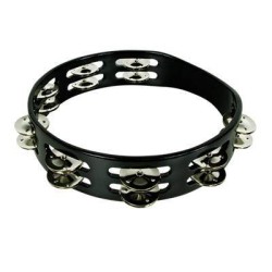 Pandereta Doble 25Cm S/Parche Negro Stf5045