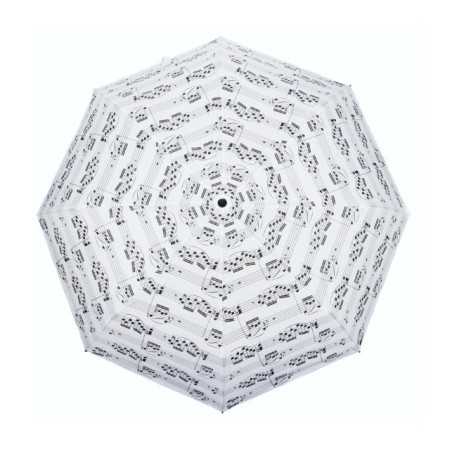 Paraguas pentagrama blanco plegable