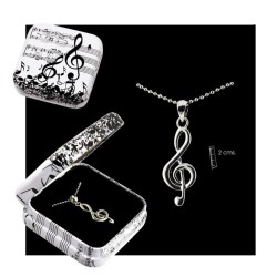 Colgante con cadena clave música