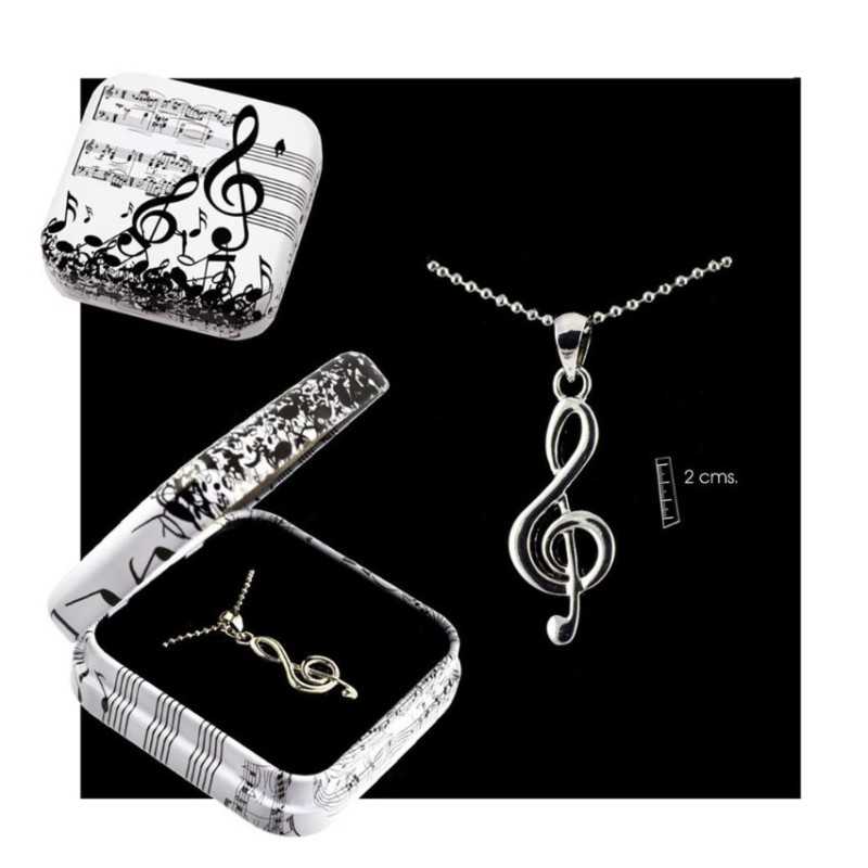 Colgante con cadena clave música