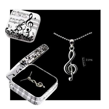 Colgante con cadena clave música
