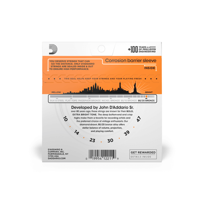 Juego Cuerdas Guitarra Acústica D'Addario EJ-10