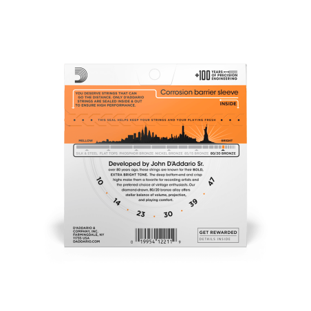 Juego Cuerdas Guitarra Acústica D'Addario EJ-10