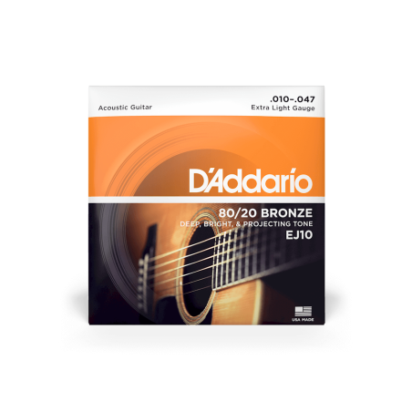 Juego Cuerdas Guitarra Acústica D'Addario EJ-10