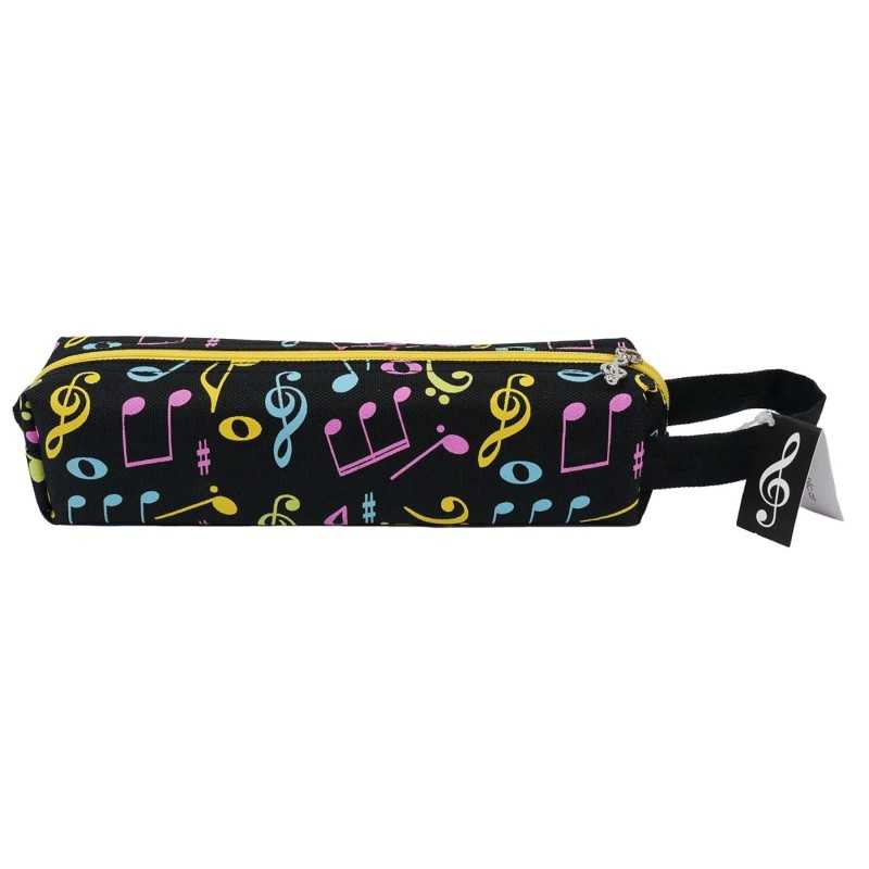 Estuche Negro Rectangular Notas Colores