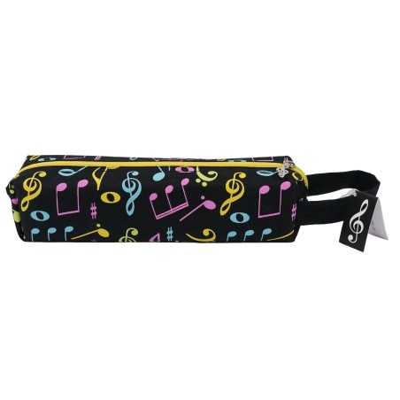 Estuche Negro Rectangular Notas Colores