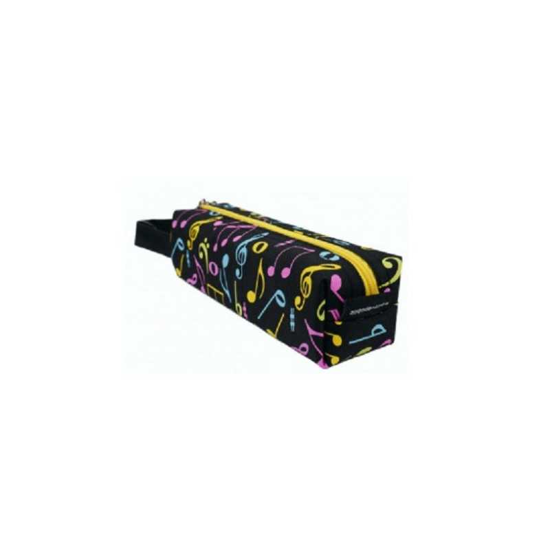Estuche Negro Rectangular Notas Colores