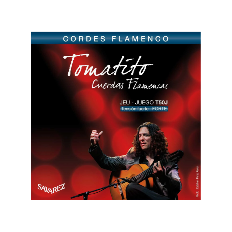 Juego cuerdas guitarra Savarez Flamenca Tomatito T-50J Tensión fuerte