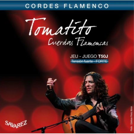 Juego cuerdas guitarra Savarez Flamenca Tomatito T-50J Tensión fuerte