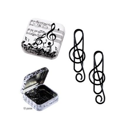 Set 12 clips clave sol con caja