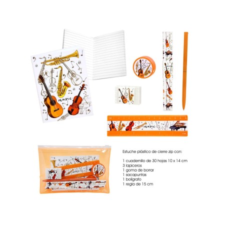 Set papelería instrumentos musicales